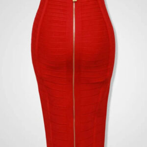 16 Colors XS- XXL Sexy Solid Zipper Elastic Bodycon Summer Pencil Skirt