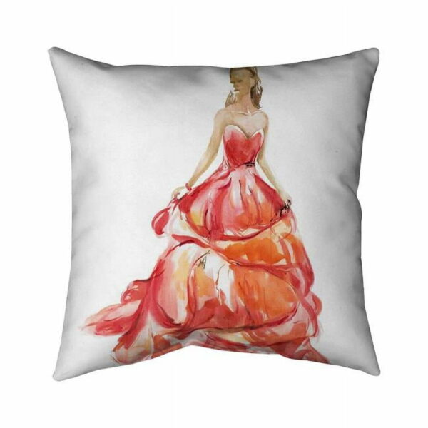 16 x 16 in. Beautiful Red Prom Dress-Double Sided Print Indoor Pillow Cover