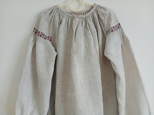 187 Dress Linen Woven Authentic Ukrainian Antique Shirt Clothes Ethnic Traditional Gowns Homespun Old Vyshyvanka Vintage Shirt Rural Peasant