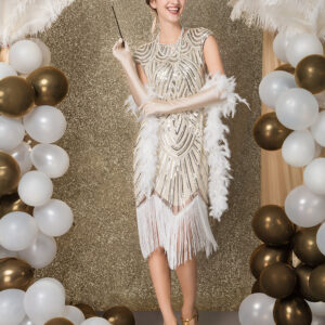 1920s Sequined Flapper Great Gatsby Dress Tassels Bead Dress