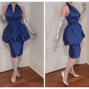 1950S "Bubble" Skirt Wiggle Dress With Halter Bodice - "Ceil Chapman"