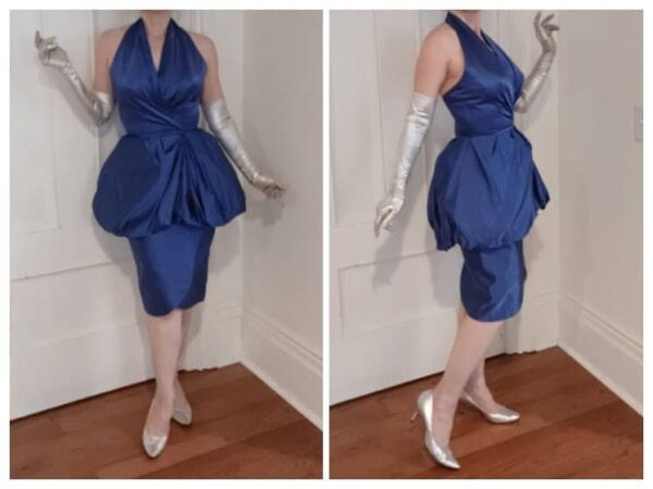 1950S "Bubble" Skirt Wiggle Dress With Halter Bodice - "Ceil Chapman"