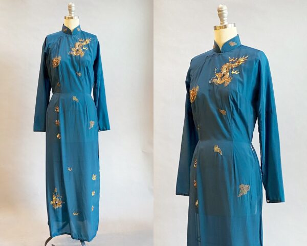 1960S Cheongsam Dress/Vintage Cheongsam/ Vietnamese Size Small