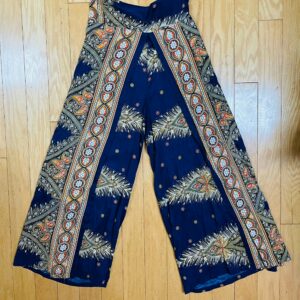 1960S Thai Hippie Chic Pants With Partial Skirt Wrap Palazzo Parachute Boho Grail Comfy Versatile Femme Flattering Panel