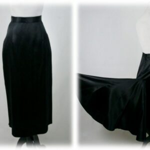 1980S Skirt Gunne Sax Black Satin Fishtail Evening