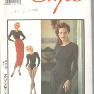 1980S Style 1788 Misses Bodysuit & Sarong Skirt Pattern Womens Vintage Sewing Size 6 8 10 12 14 16 Bust 30 - 38 Uncut