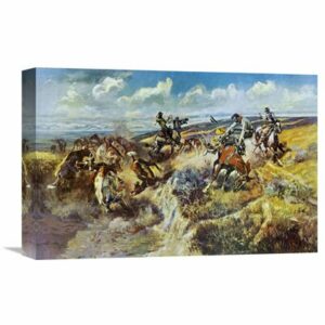 'A Tight Dally and a Loose Latigo' by Charles M. Russell Painting Print on Wrapped Canvas