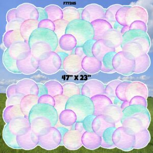 2 Bubble Skirts Aqua, Pink, Purple Yard Cards