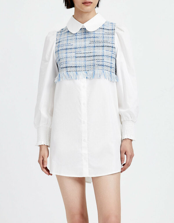 2 In 1 Shirt Dress - White / S