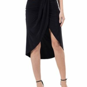 24seven Comfort Apparel Women's Knee Length Tulip Skirt, Black, 1X