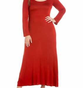 24seven Comfort Apparel Women's Plus Size Long Sleeve Maxi Dress