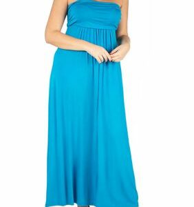 24seven Comfort Apparel Women's Plus Size Strapless Maxi Dress