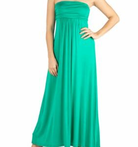 24seven Comfort Apparel Women's Strapless Maxi Dress, Green, X-Large