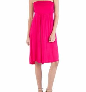 24seven Comfort Apparel Women's Strapless Mini Dress, Pink, Medium