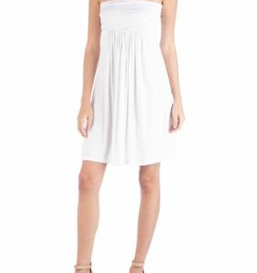 24seven Comfort Apparel Women's Strapless Mini Dress, White, 1X