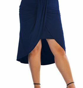 24seven Comfort Apparel Women's Tulip Skirt, Navy Blue