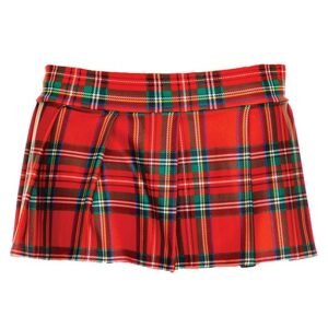 25074-REDPLDM-L Plaid Color Pleated Skirt, Medium & Large