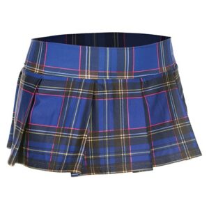 25074-VIOLETPLDM-L Plaid Color Pleated Skirt, Violet - Medium & Large