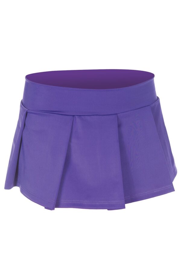 25075-PURPLEM-L Solid Color Pleated Skirt, Purple - Medium & Large