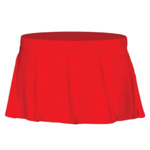 25075-REDS-M Solid Color Pleated Skirt, Small & Medium