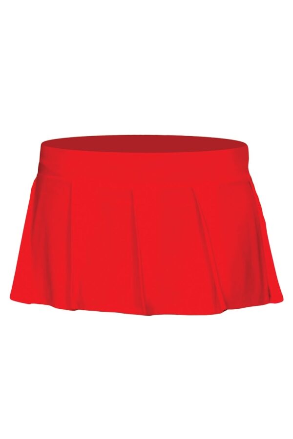 25075-REDS-M Solid Color Pleated Skirt, Small & Medium