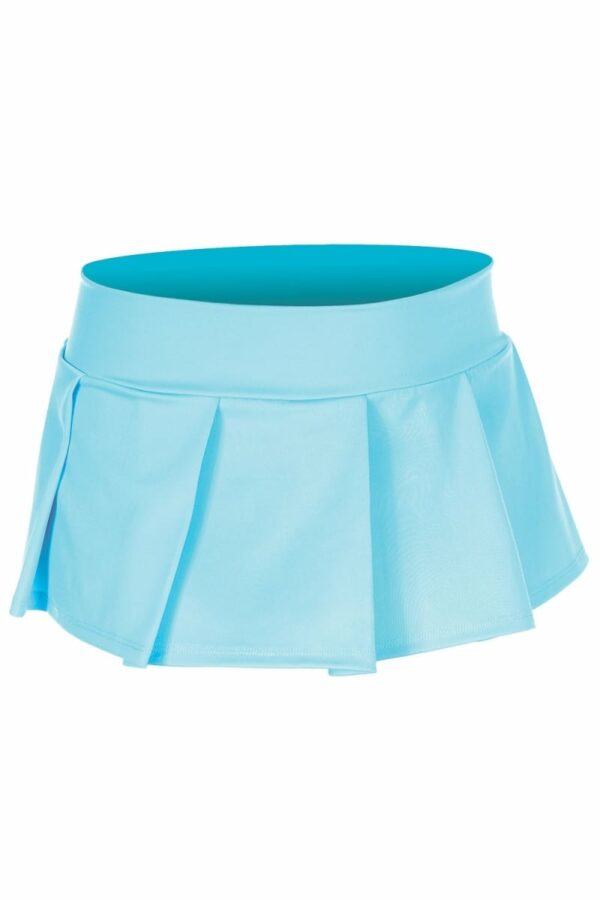 25075-TURQUOISEM-L Solid Color Pleated Skirt, Turquoise - Medium & Large