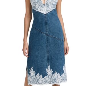 3.1 Phillip Lim Denim Slip Dress with Lace Blue 2