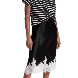 3.1 Phillip Lim Striped Draped T-Shirt Slip Combo Dress Black Multi Stripe M