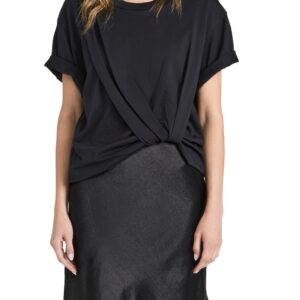 3.1 Phillip Lim T-Shirt Combo Dress with Lace Black/Black XS