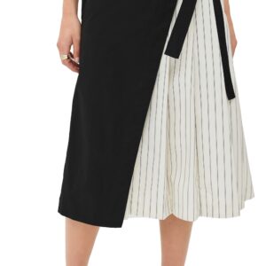 3.1 Phillip Lim Wrap Skirt With Pleated Poplin Combo Black 00