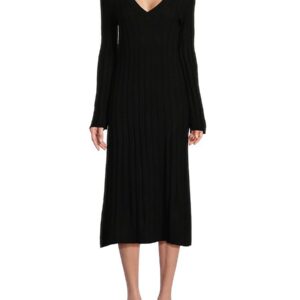 360 Cashmere Women's Jazmyn Wool & Cashmere Ribbed Sheath Dress - Black - Size XS