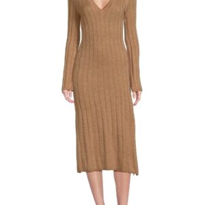 360 Cashmere Women's Jazmyn Wool & Cashmere Ribbed Sheath Dress - Vicuna - Size XS