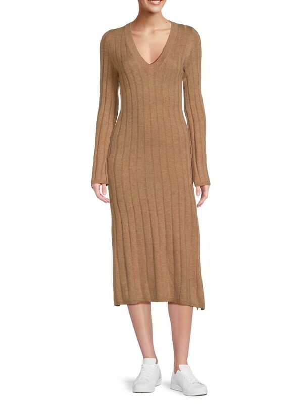 360 Cashmere Women's Jazmyn Wool & Cashmere Ribbed Sheath Dress - Vicuna - Size XS