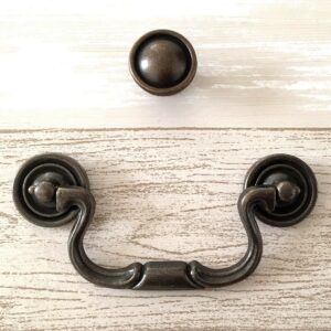 4" Vintage Style Bail Drawer Pulls Handle Antique Bronze Drop Cabinet Pull Swing Vanity Handles Dresser Knob Hardware Lynns Graceland