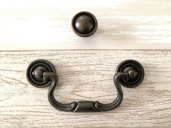 4" Vintage Style Bail Drawer Pulls Handle Antique Bronze Drop Cabinet Pull Swing Vanity Handles Dresser Knob Hardware Lynns Graceland