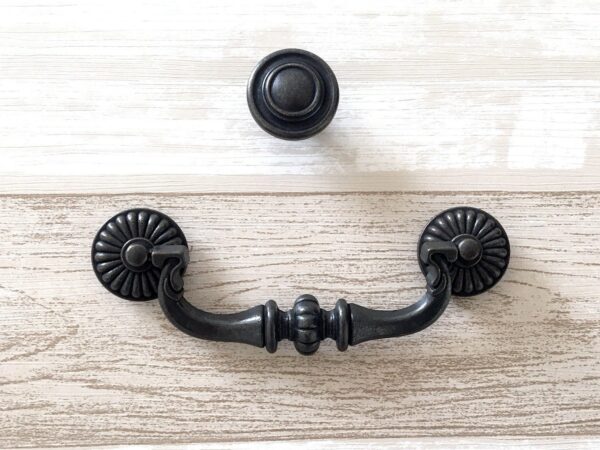 4.5" Vintage Style Bail Drawer Pulls Handle Dark Antique Bronze Black Drop Cabinet Pull Swing Dresser 4 1/2" 114mm Lynns Graceland