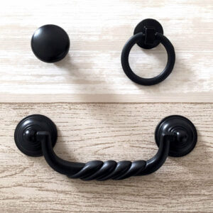 4.5" Vintage Style Black Bail Drawer Pull Handle Drop Cabinet Pulls Swing Dresser Knob Ring 4 1/2" 114mm Lynns Graceland