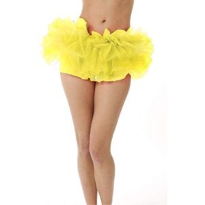 420-YE-OS Womens Tutu Dress Tulle Skirt, Yellow - One Size