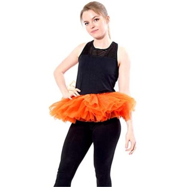 421-OR-OS Womens Tutu Dress Tulle Skirt, Orange - One Size