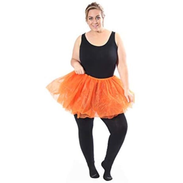 423-OR-QU Womens Tutu Dress Tulle Skirt, Orange - Queen Size