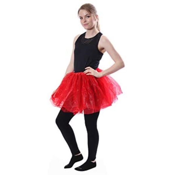 423-RE-OS Womens Tutu Dress Tulle Skirt, Red - One Size