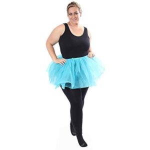 423-TU-OS Womens Tutu Dress Tulle Skirt, Turquoise - One Size