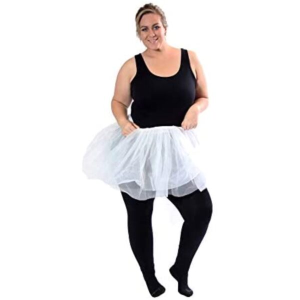 423-WH-OS Womens Tutu Dress Tulle Skirt, White - One Size