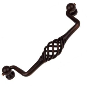 5 in. Center-to-Center Rustic Bronze Birdcage Dresser Drawer Swing Bail Pull (10-Pack)