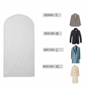 5-pack Hanging Garment Bag Clear Full Zipper Waterproof Suit Bags Dust Cover for Coat Jacket Sweater Suits Dress