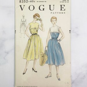 50S Vogue 8353. 32 Bust Unused Ff. Unprinted Vintage Sleeveless Yoke Midi Full Skirt Day Dress. Lucy Style 1950S Vintage Sewing Pattern