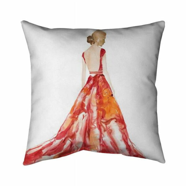 5541-1818-FA32 18 x 18 in. Red Prom Dress-Double Sided Print Indoor Pillow