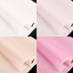 5Momme Pink Organza Silk For Bubble Skirt, Wedding Dress By The Yard 140cm 55'' Width