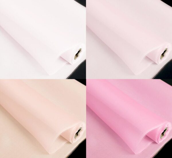 5Momme Pink Organza Silk For Bubble Skirt, Wedding Dress By The Yard 140cm 55'' Width