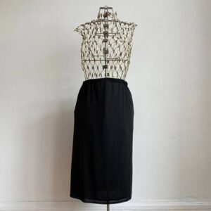 60S 70S Black Polyester Pencil Skirt. Tag Size 11-12. Excellent Cond. Vintage Basics